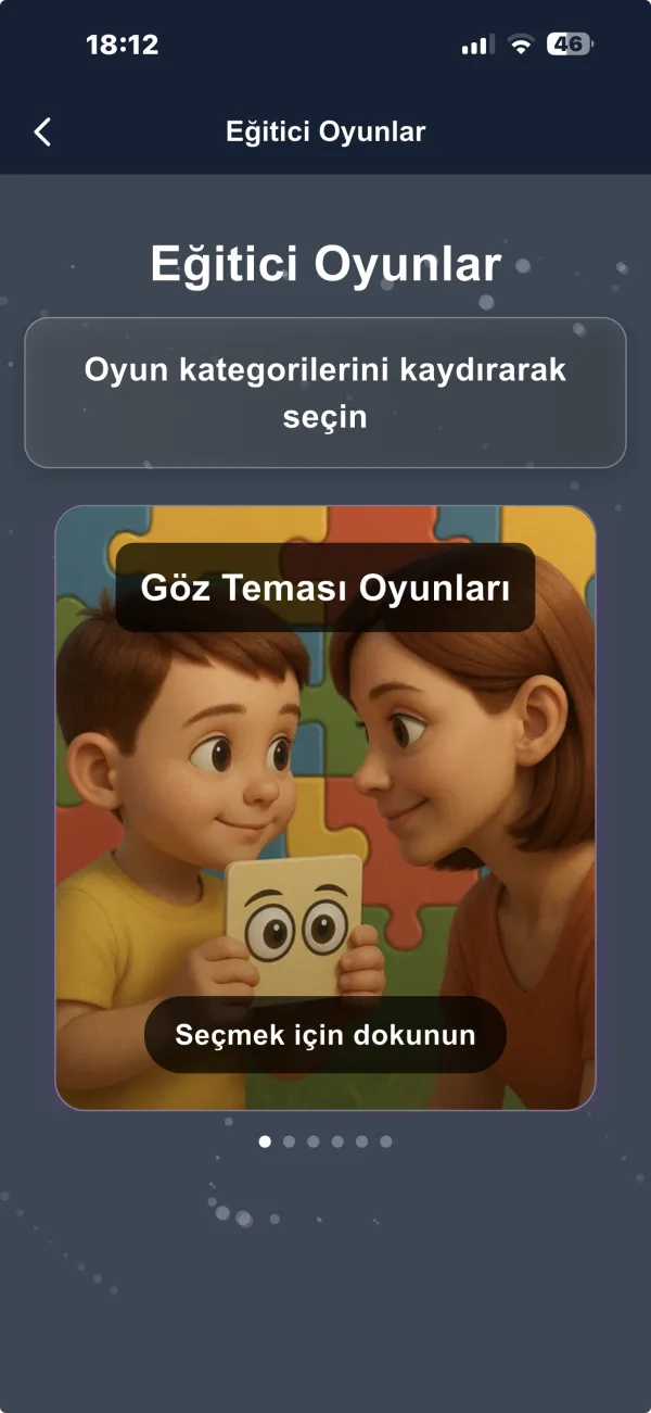 Umut Rotası eğitici oyunlar kategori ekranı
